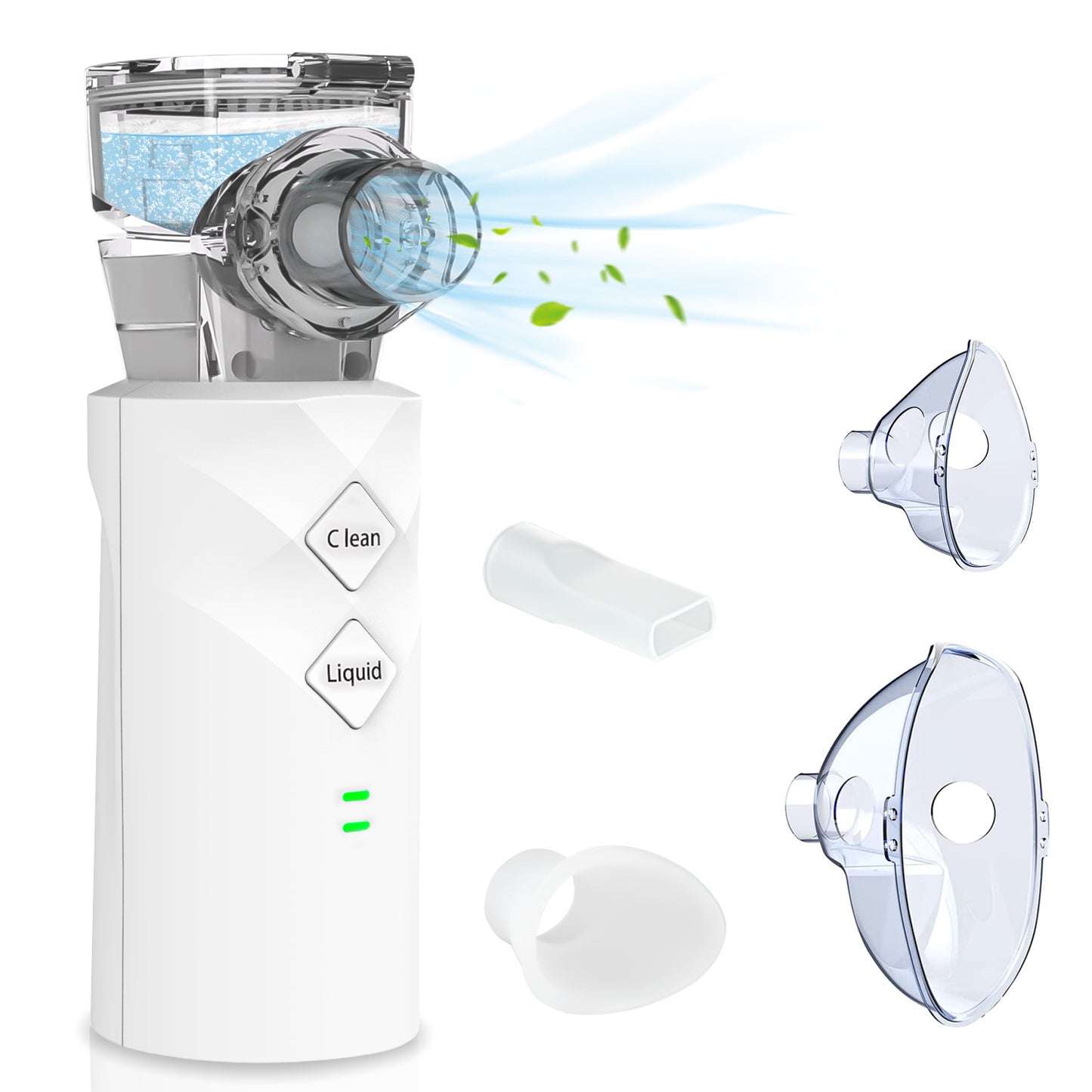 Hidnvefen Inhalationsgerät Vernebler, 1200mAh Inhalator für Kinder & Erwachsene, automatische Reinigung, 5h Laufzeit - Leicht & effektiv bei Atemwegserkrankungen, 4 Zubehörteile & Aufbewahrungsbox