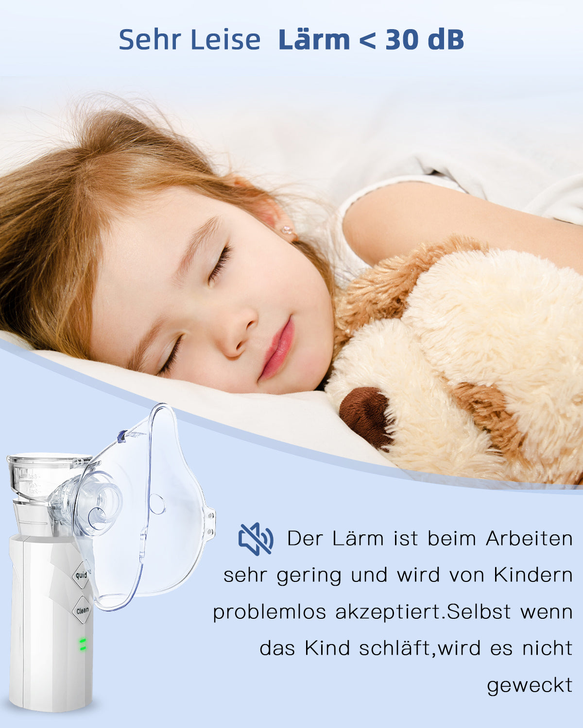 Hidnvefen Inhalationsgerät Vernebler, 1200mAh Inhalator für Kinder & Erwachsene, automatische Reinigung, 5h Laufzeit - Leicht & effektiv bei Atemwegserkrankungen, 4 Zubehörteile & Aufbewahrungsbox