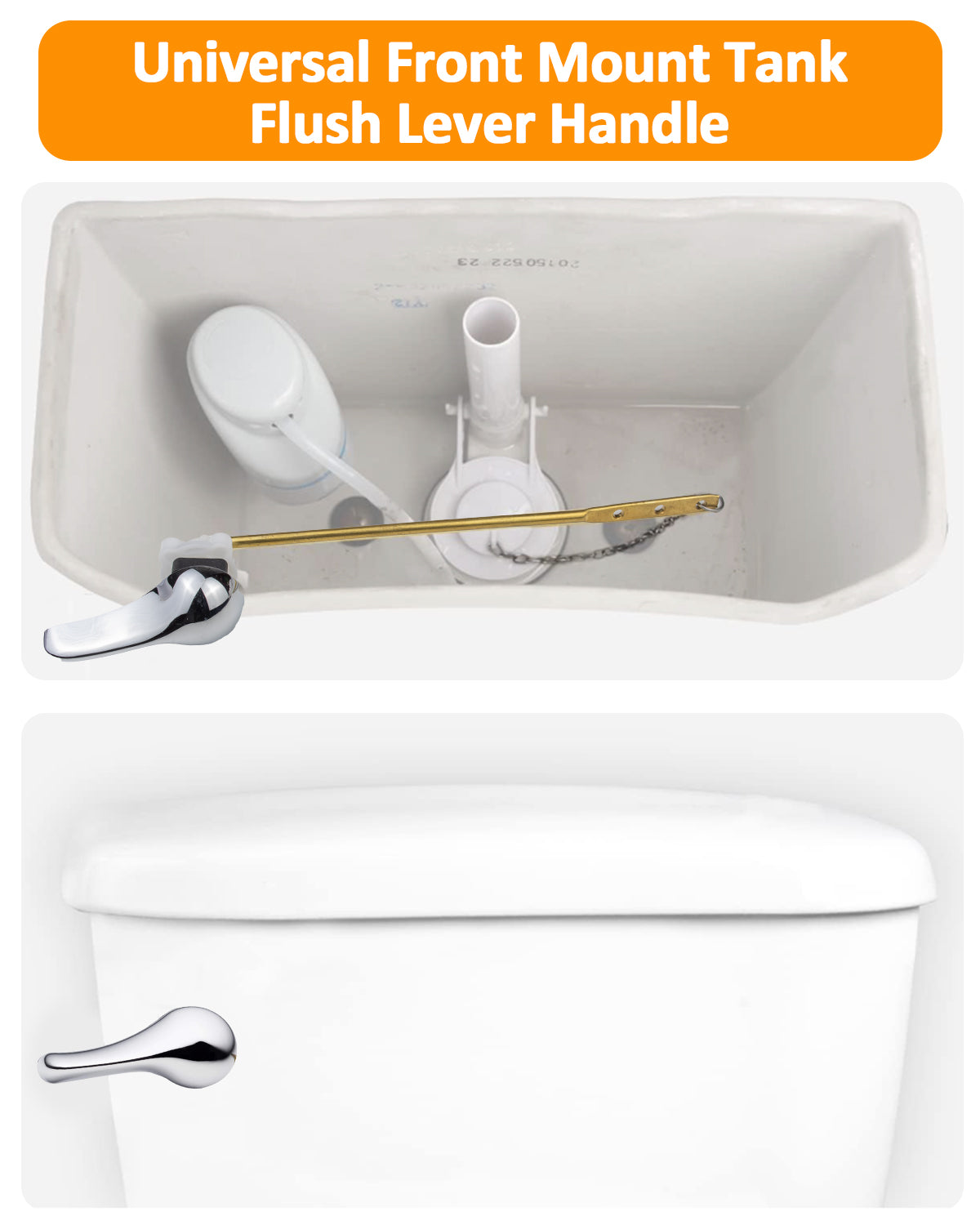 Hidnvefen Toilet Flush Handle Replacement Kit, Universal Zinc Alloy Toilet Tank Trip Lever with H2 Brass Arm, Compatible with American Standard/Mansfield Toilet