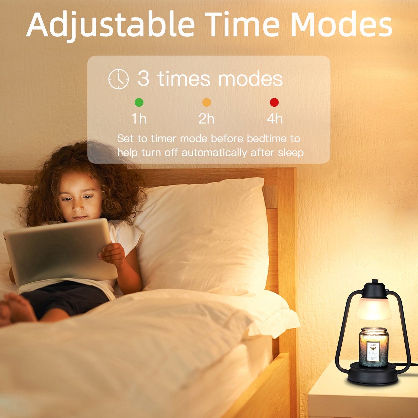 Hidnvefen Candle Warmer Lamp, Dimmable Electric Candle Warmer with Timer and 50W Bulbs, Perfect Height for 95% of Scented Candles, Enhance Your Bedroom and Dinning Room with Style and Relaxation