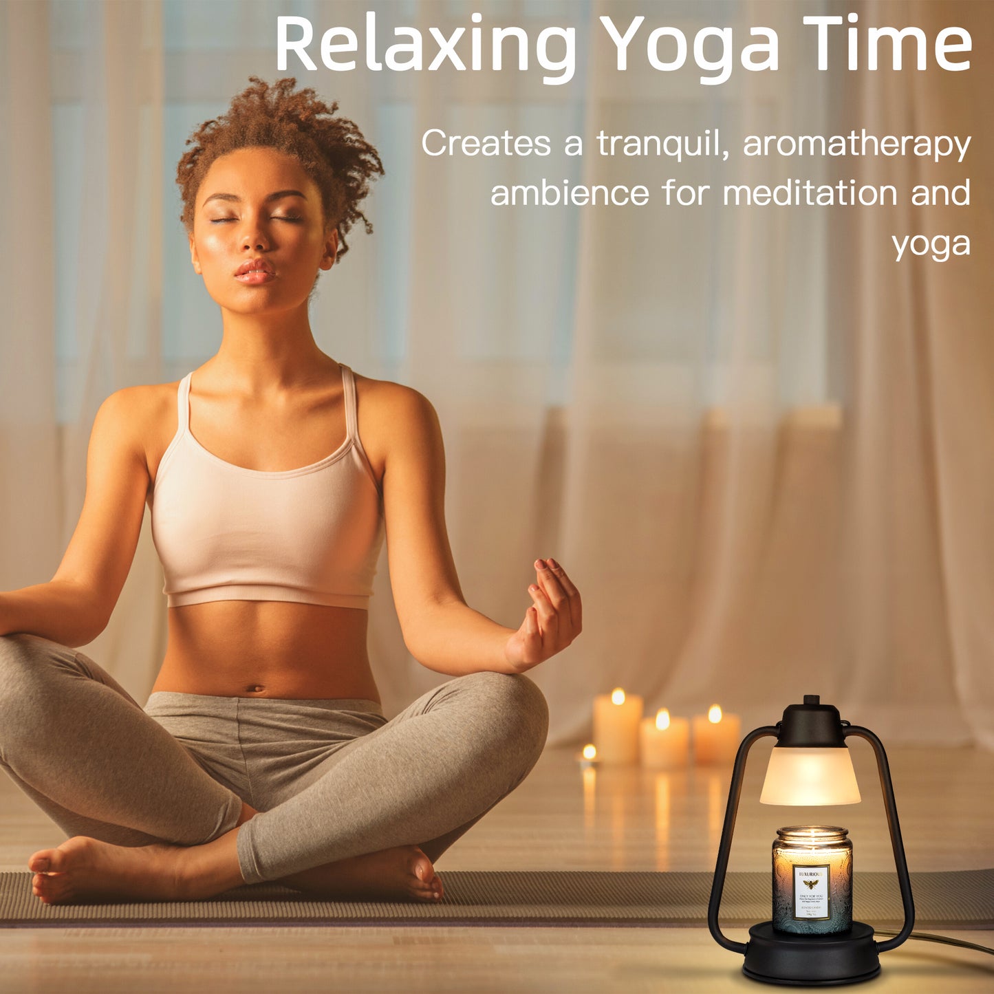 Hidnvefen Candle Warmer Lamp, Dimmable Electric Candle Warmer with Timer and 50W Bulbs, Perfect Height for 95% of Scented Candles, Enhance Your Bedroom and Dinning Room with Style and Relaxation