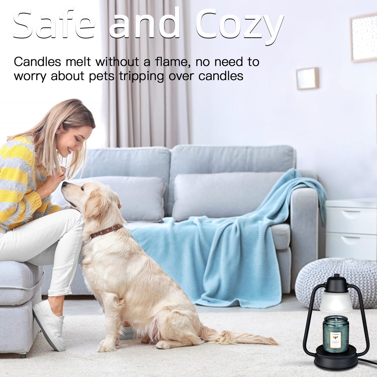 Hidnvefen Candle Warmer Lamp with Timer - Dimmable Electric Wax Melter for Long Lasting Fragrance - Perfect Home Decor