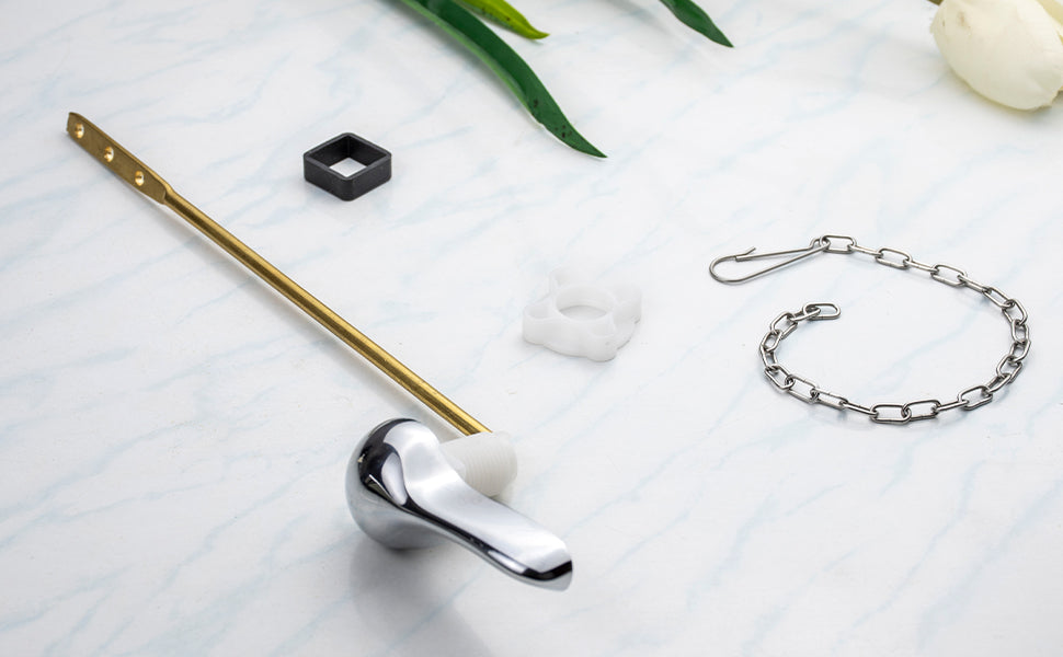 Hidnvefen Toilet Flush Handle Replacement Kit, Universal Zinc Alloy Toilet Tank Trip Lever with H2 Brass Arm, Compatible with American Standard/Mansfield Toilet